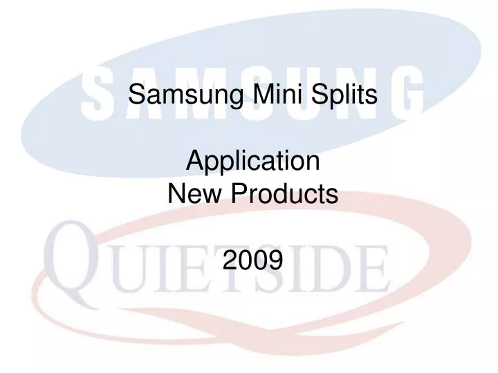 samsung mini splits application new products 2009 n.