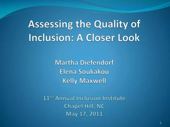 an assessment of the quality of an assessment of the quality of
