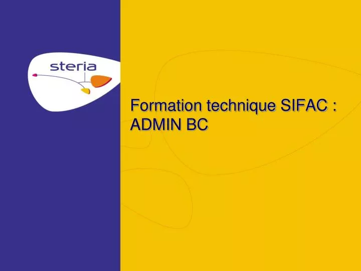 formation technique sifac admin bc n.