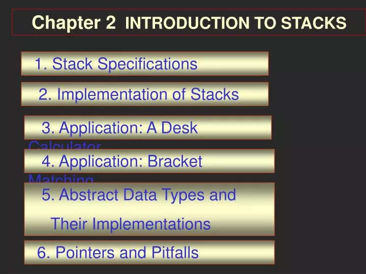 PPT - Chapter 2 INTRODUCTION TO STACKS PowerPoint Presentation, free ...