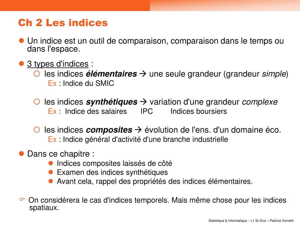 PPT Ch 2 Les indices PowerPoint Presentation, free download ID5186800