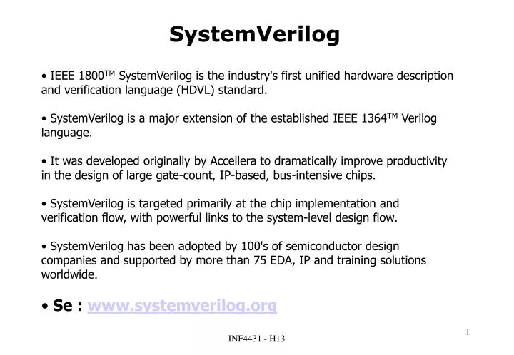 PPT - SystemVerilog PowerPoint Presentation, free download - ID:5186875