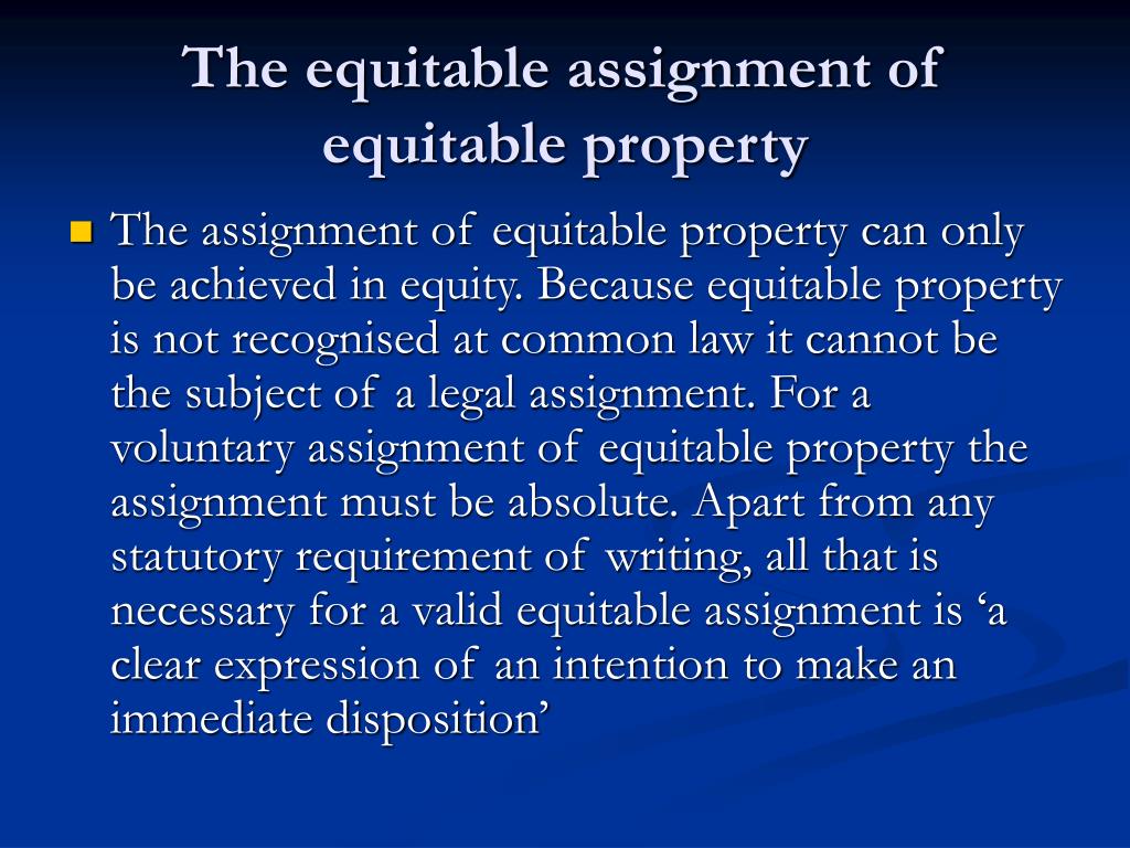 equitable assignment cases