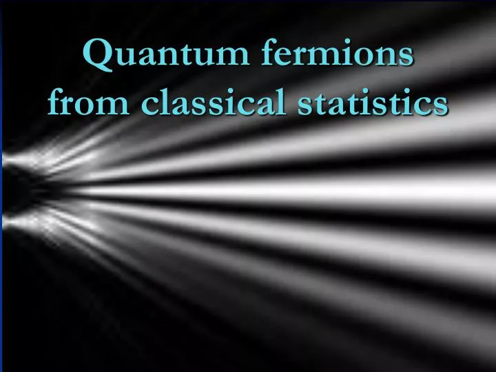 quantum fermions from classical statistics n.