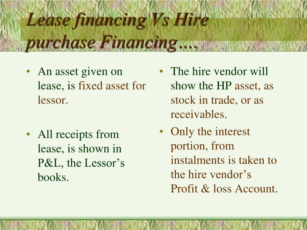 PPT HIRE PURCHASE FINANCE PowerPoint Presentation, free download ID5190057