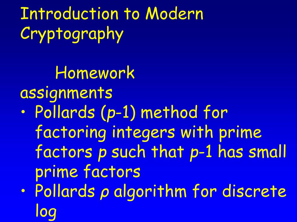 cryptography assignments