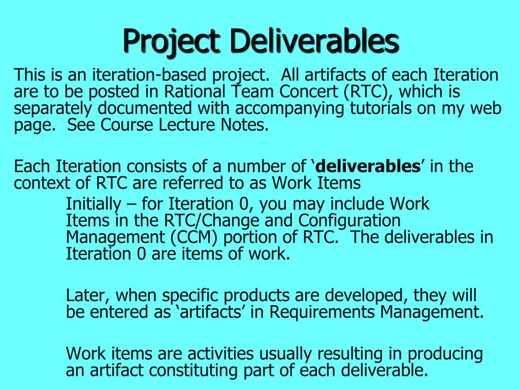 presentation deliverables meaning