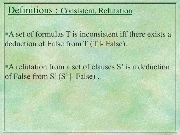 PPT Definitions Consistent, Refutation PowerPoint Presentation, free download ID5190456