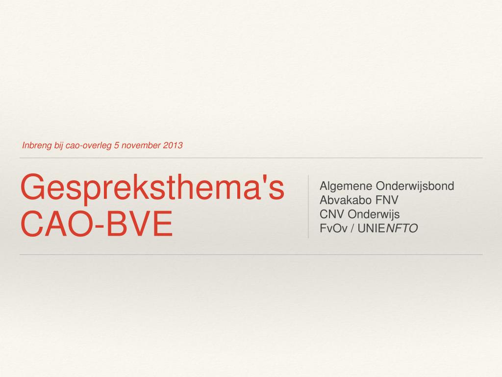 PPT Gespreksthema's CAOBVE PowerPoint Presentation, free download