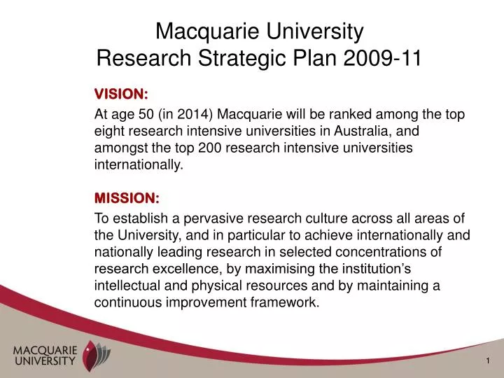 macquarie university presentation template