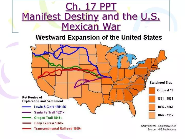 manifest destiny and the mexican war Manifest destiny led to an aggressive policy of westward expansion expansion led to foreign and domestic issues, including the mexican war and the spread of slavery to new territories. manifest destiny and the mexican war Manifest destiny led to an aggressive policy of westward expansion expansion led to foreign and domestic issues, including the mexican war and the spread of slavery to new territories.