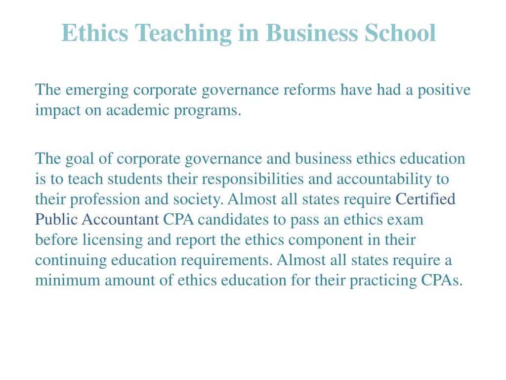 role of ethics in education ppt