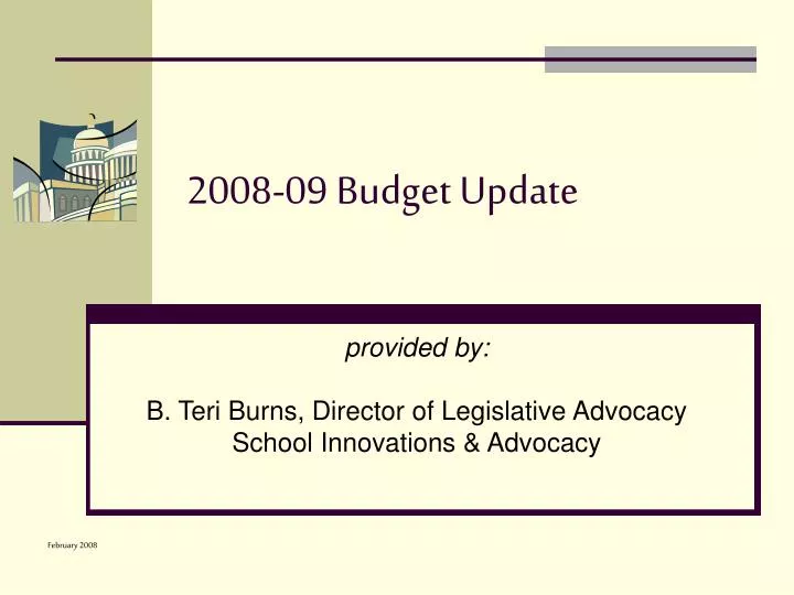 2008 09 budget update n.
