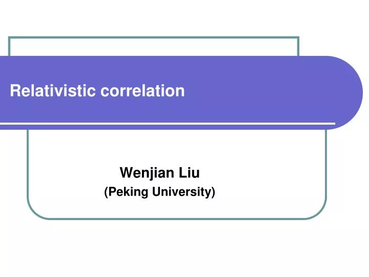 relativistic correlation n.
