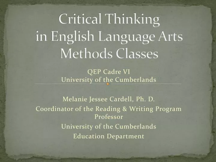 critical thinking in english language arts