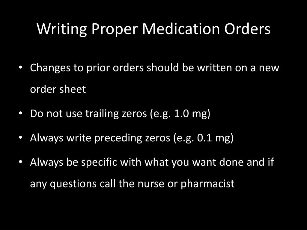 PPT Writing Orders and Prescription Writing PowerPoint Presentation
