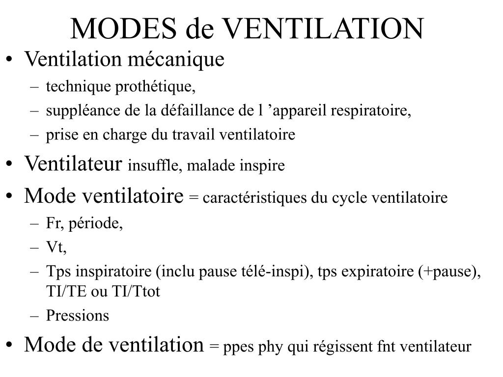 PPT - Les différents modes de ventilation PowerPoint Presentation, free  download - ID:5197366