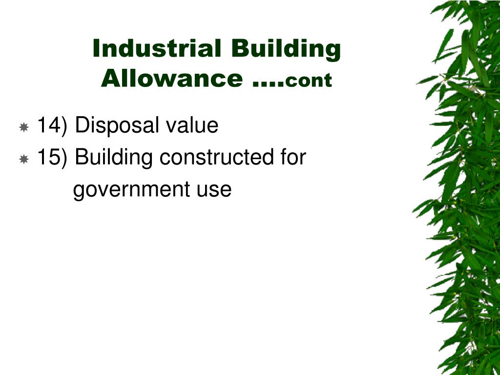 PPT Industrial Building Allowance PowerPoint Presentation, free