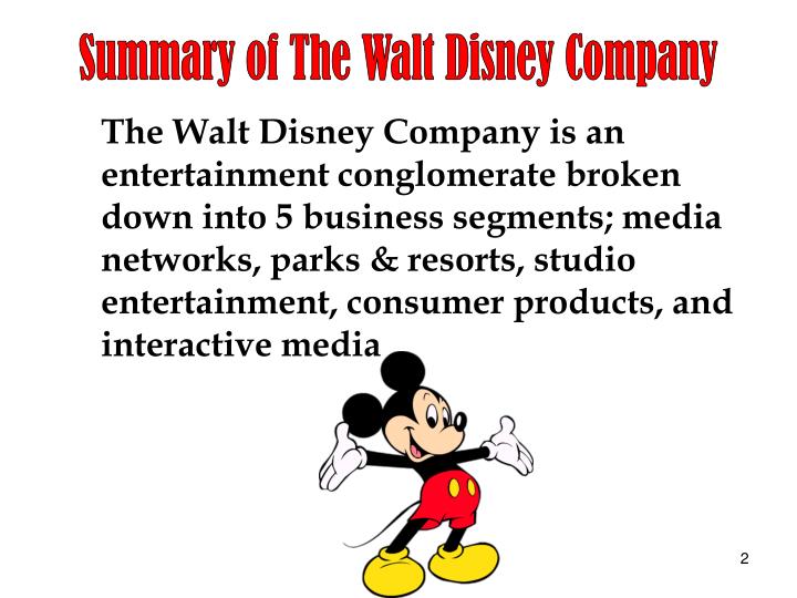 PPT Summary of The Walt Disney Company PowerPoint Presentation ID
