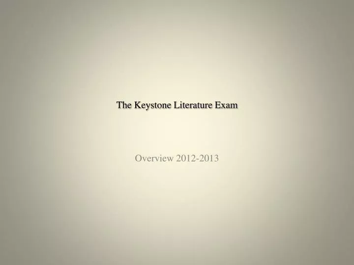 the keystone literature exam n.