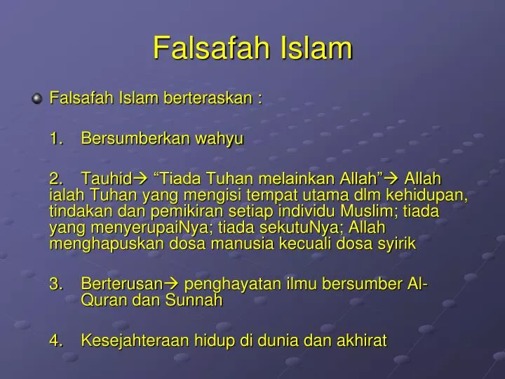 PPT  Falsafah Islam PowerPoint Presentation, free download  ID5199666