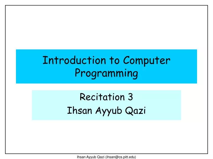 PPT - Introduction to Computer Programming PowerPoint Presentation ...