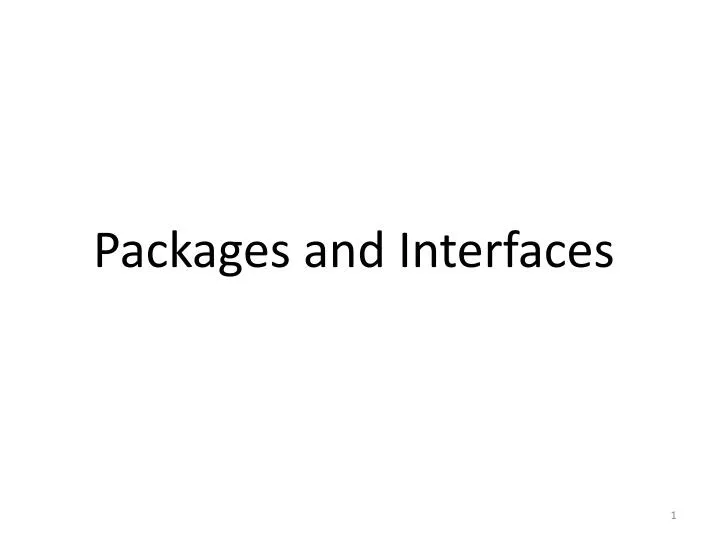 packages and interfaces n.