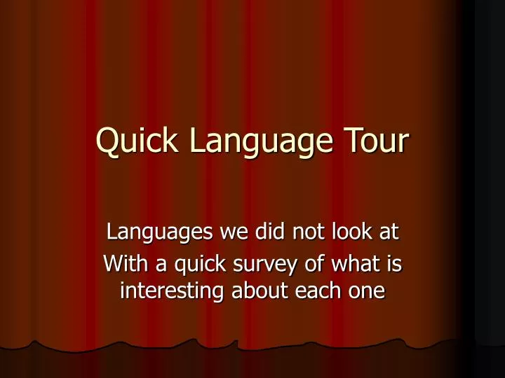 language tour meaning