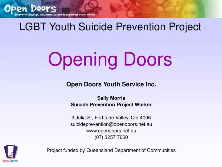 Ppt Lgbt Youth Suicide Prevention Project Opening Doors