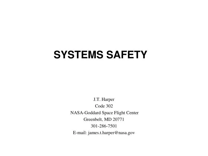 PPT SYSTEMS SAFETY PowerPoint Presentation, free download ID5202069