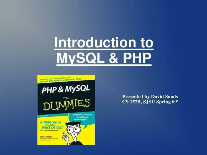 PPT - Introduction to MySQL & PHP PowerPoint Presentation, free ...