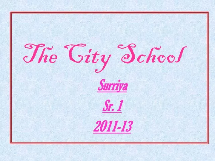 the city school n.