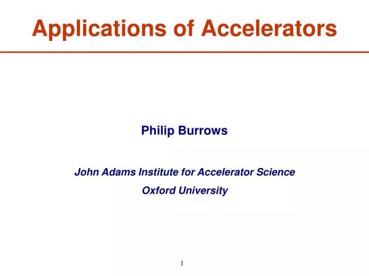 applications of accelerators n.