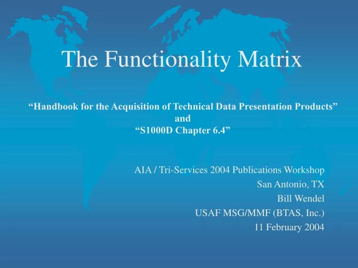 the functionality matrix n.