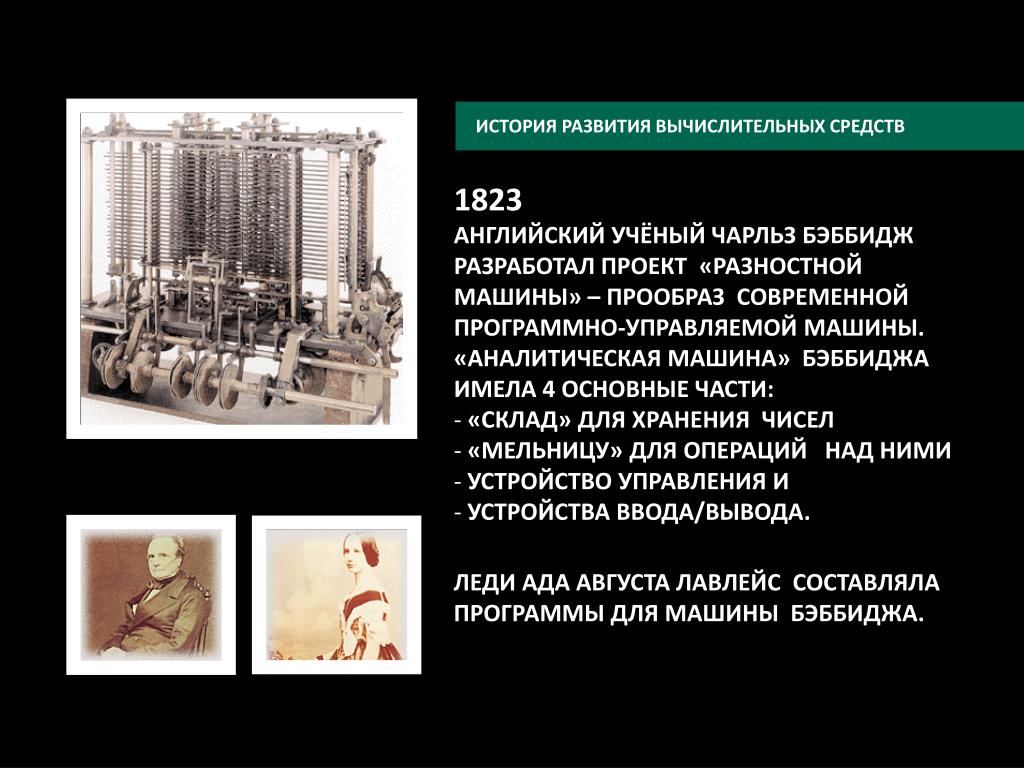 Какой ученый в xix веке разработал проект аналитической машины