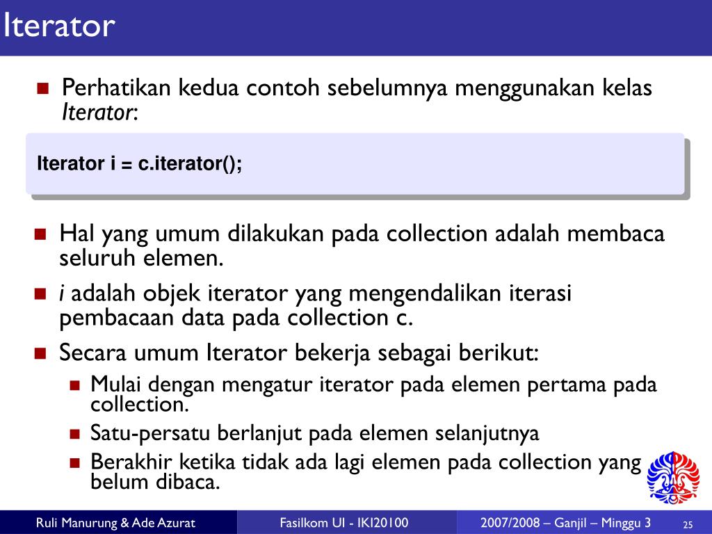 Iterator function