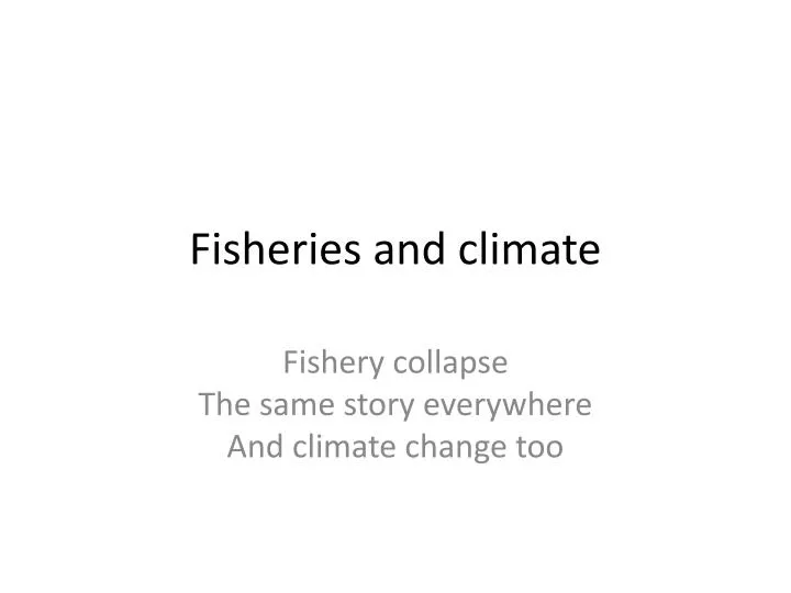 fisheries and climate n.