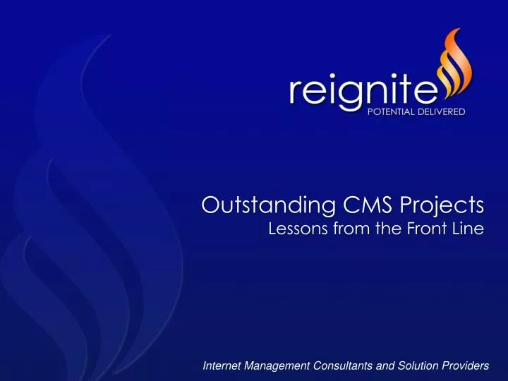outstanding cms projects lessons from the front line n.
