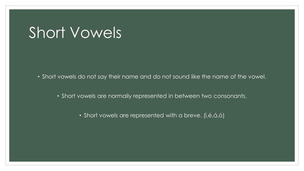 PPT - Long and Short Vowels PowerPoint Presentation, free download -  ID:5207578