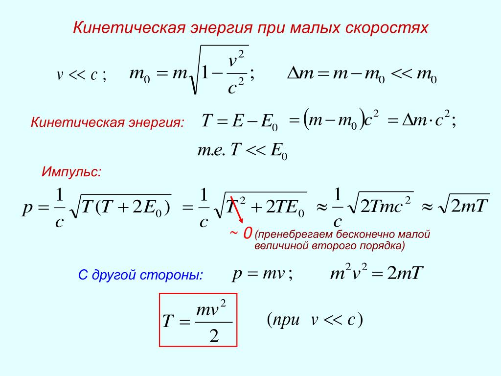 Формула кинетической энергии через массу. Импульс и кинетическая энергия формула. Кинетическая энергия материальной точки формула.