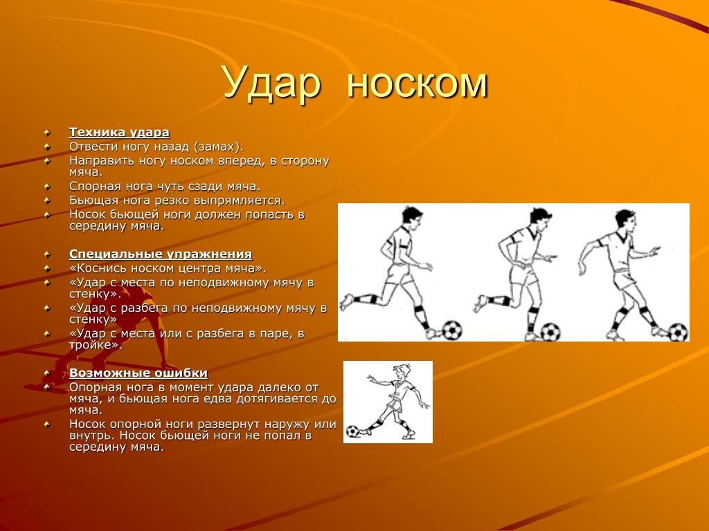 Техника выполнения удара ногой. Техника удара по мячу. Техника удара по мячу ногой. Ведение мяча носком в футболе. Техника удара в футболе.