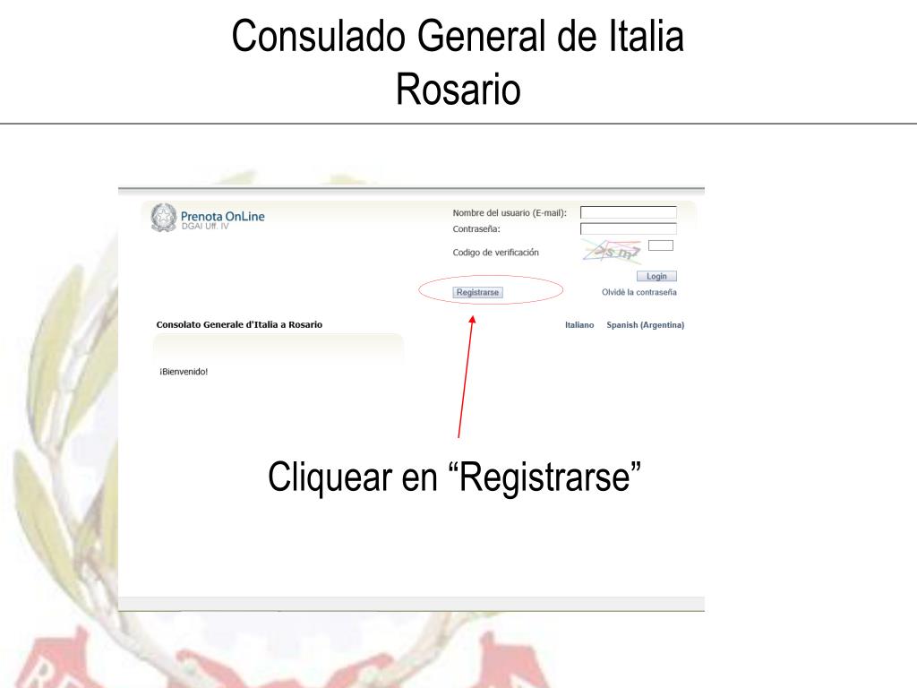 PPT - Consulado General de Italia Rosario PowerPoint Presentation, free  download - ID:5212623