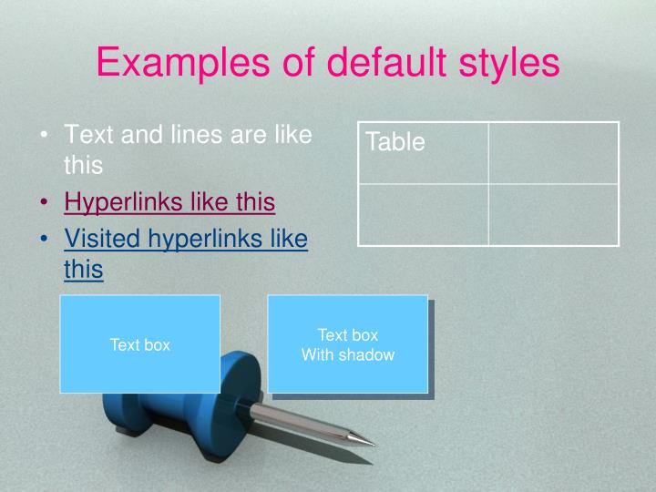 Examples Of Default Styles Examples Of Default Styles