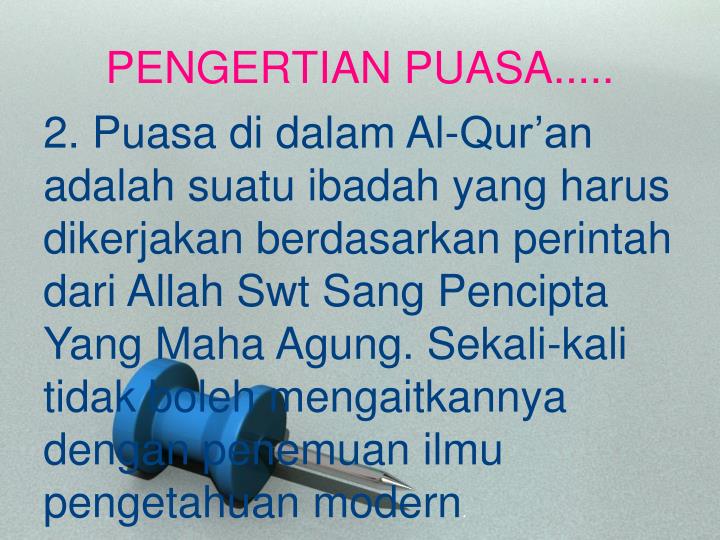 Pengertian Puasa Pengertian Puasa