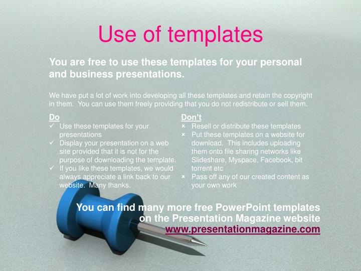 Use Of Templates Use Of Templates