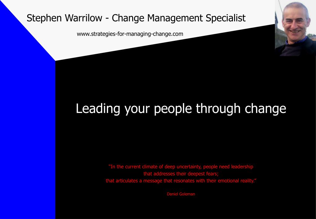 ppt stephen warrilow change management specialist strategies for