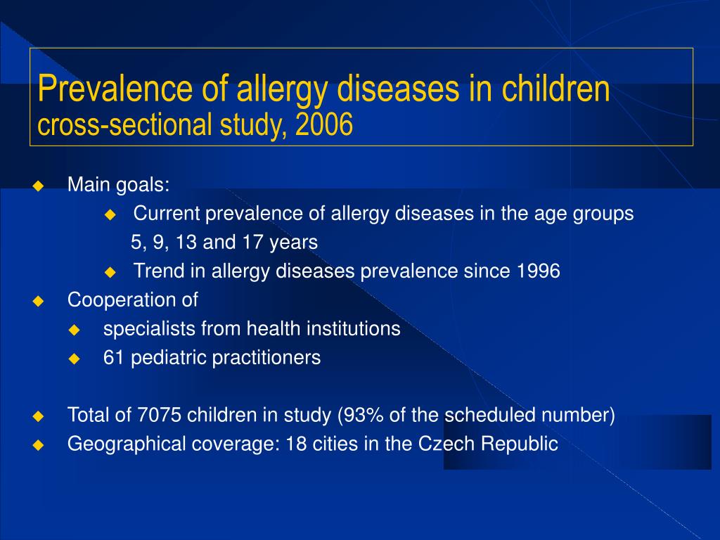 PPT - PREVALENCE STUDY OF ALLERGY DISEASES IN CHILDREN IN ...
