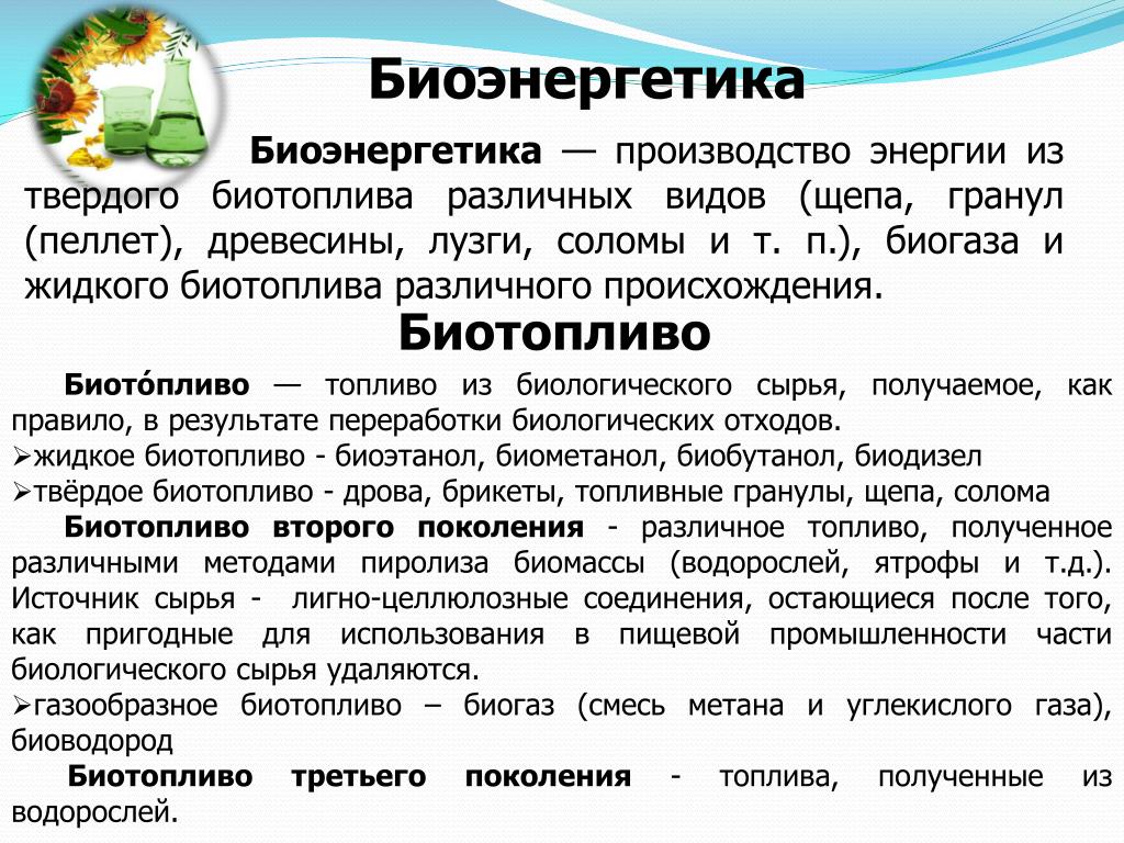 Сообщение на тему промышленная биоэнергетика с примерами