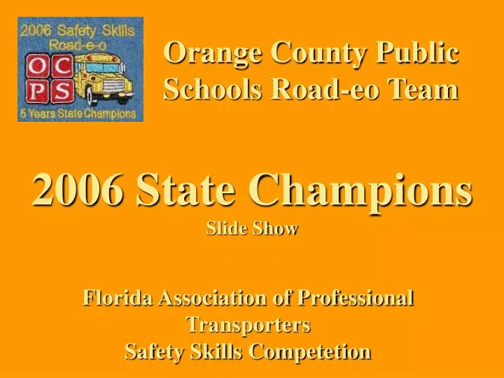 orange county public schools road eo team n.