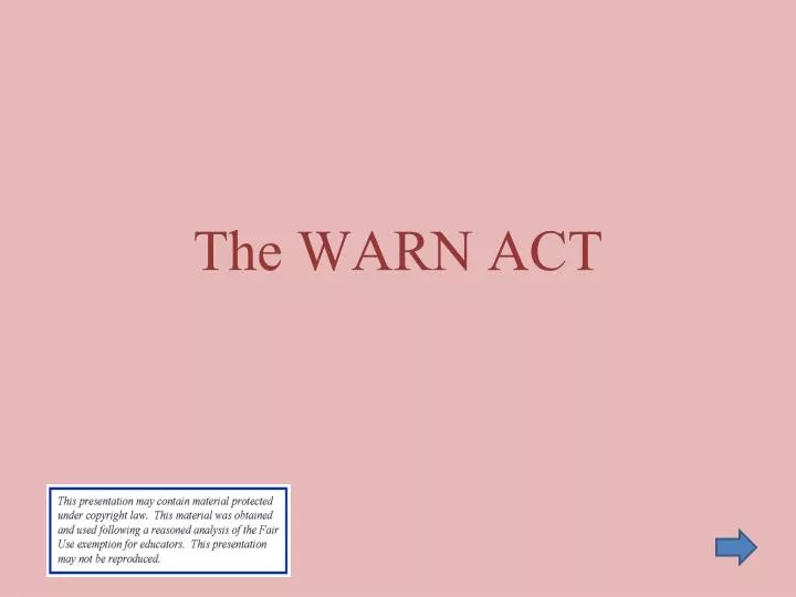 PPT The WARN ACT PowerPoint Presentation, free download ID5220414
